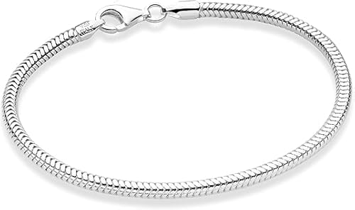 Unisex Çelik Bileklik İtalyan Halat Yılan Charm Takılabilir Bileklik